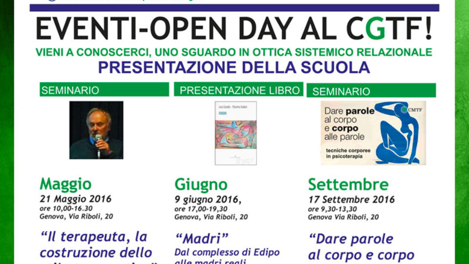 Open Day Centro Genovese di terapia della famiglia