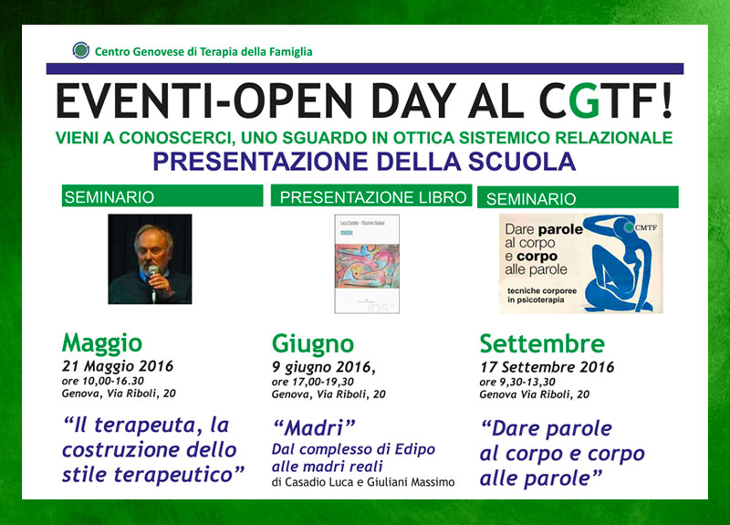 Open Day Centro Genovese di terapia della famiglia