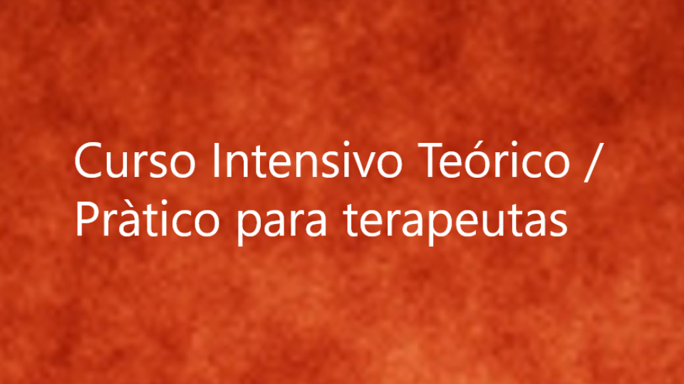 Curso Intensivo Teórico / Pràtico de una semana para terapeutas y terapeutas en formación – en lengua Castellana.