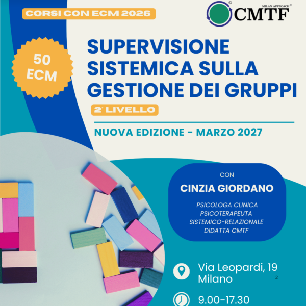 Locandina del corso ECM Supervisione Sistemica sulla Gestione dei Gruppi, marzo 2027